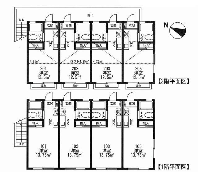 【川崎市高津区久末のアパートの間取り】