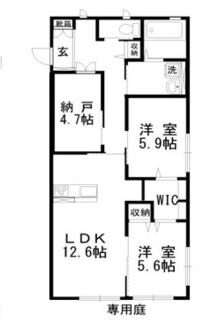 ボヌール鴨方の間取り