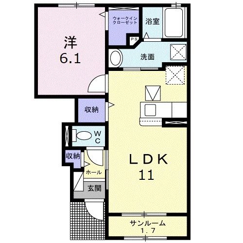 十和田市西二十三番町のアパートの間取り