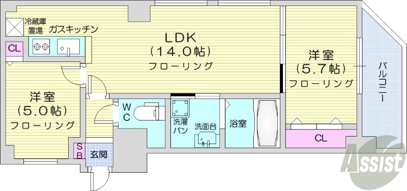 ビッグパレス中島公園の間取り