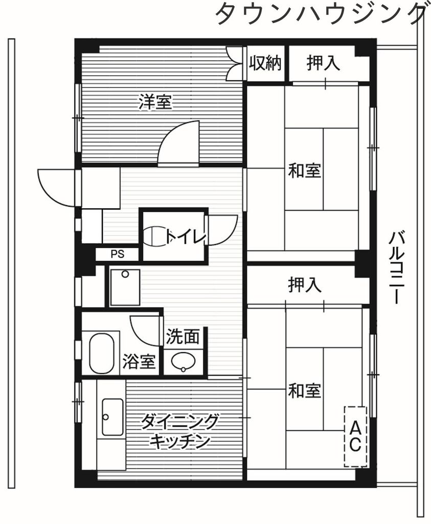 ビレッジハウス迎田2号棟 (203号室)の間取り