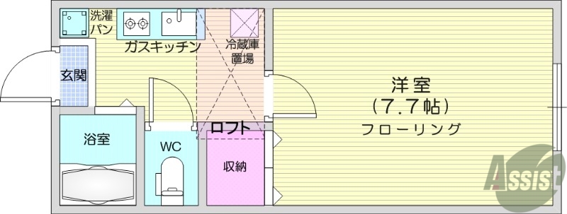 仙台市青葉区栗生のアパートの間取り