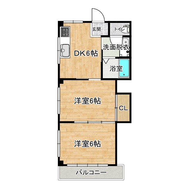 高知市秦南町のアパートの間取り