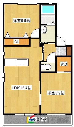 筑紫野市紫のアパートの間取り