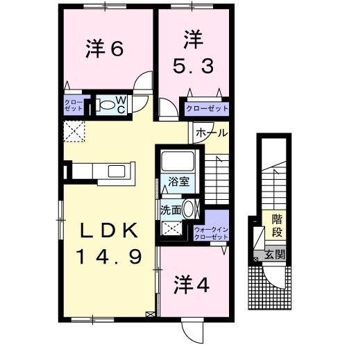 苫小牧市幸町のアパートの間取り