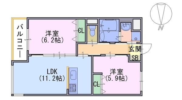 エルヴィータ大山崎の間取り