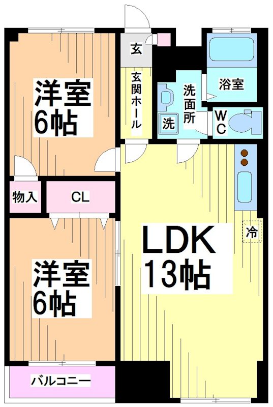 川崎市多摩区長尾のマンションの間取り