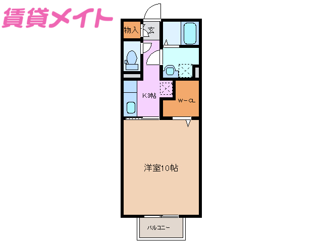 【四日市市羽津中のアパートの間取り】