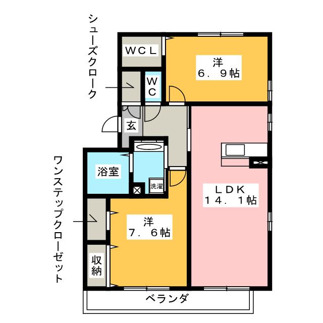 オルセー　Ａ棟の間取り