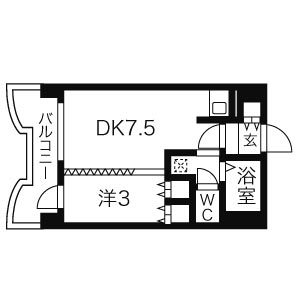 札幌市中央区南五条東のマンションの間取り