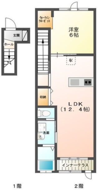 足柄上郡開成町みなみのアパートの間取り