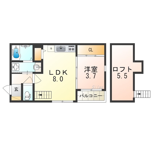 堺市堺区南庄町のアパートの間取り