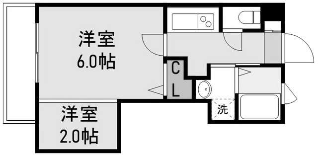 【鹿児島市荒田のマンションの間取り】