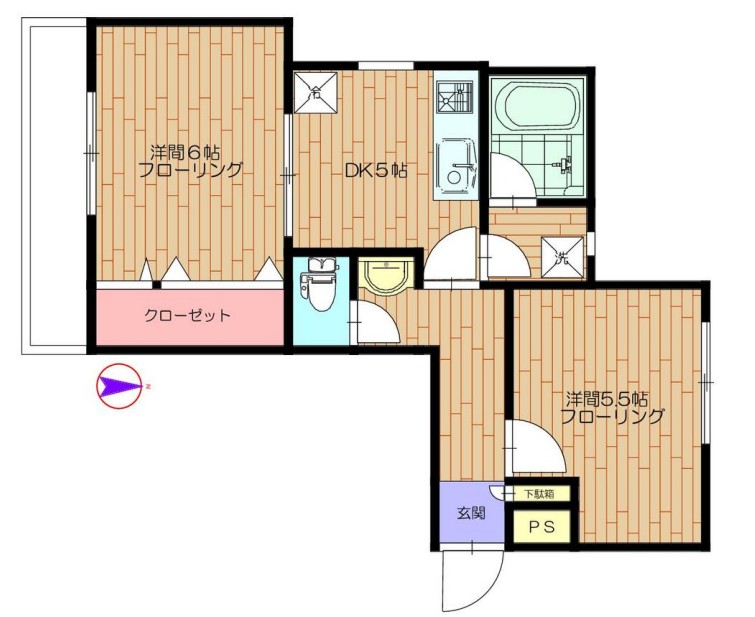 練馬区小竹町のマンションの間取り