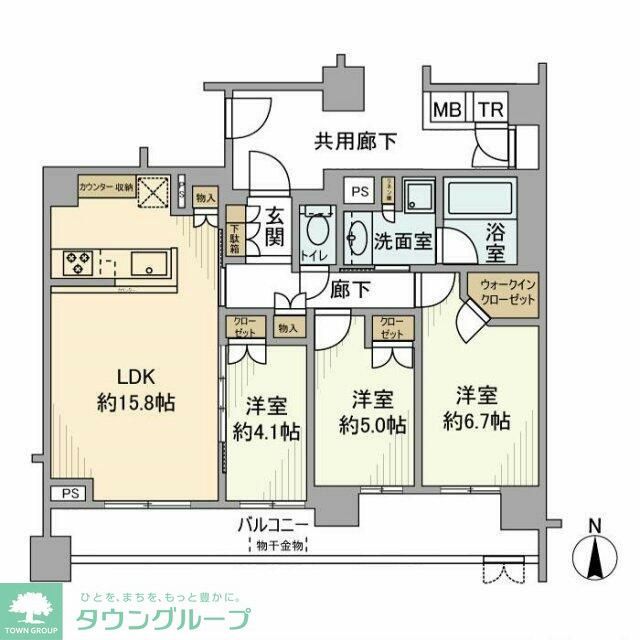 世田谷区若林のマンションの間取り