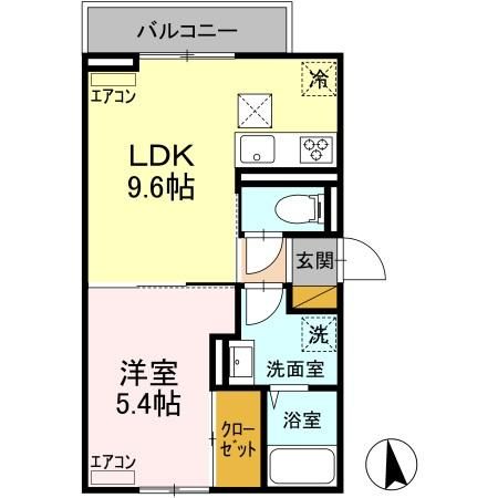 D-room弁天3丁目　Cの間取り