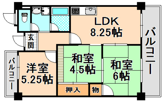 セントラル第2伊丹の間取り