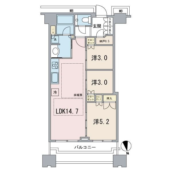 富久クロスコンフォートタワーの間取り