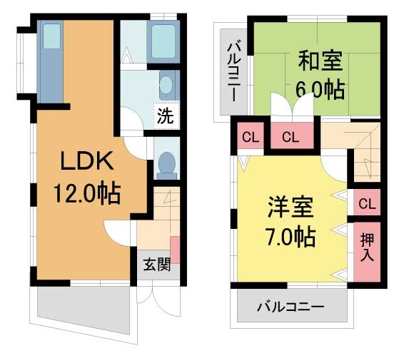 滝山町18-10貸家の間取り写真