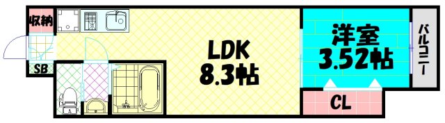 Monotone弁天町の間取り写真