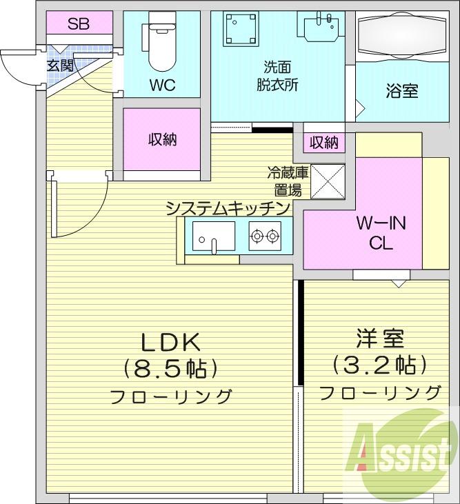 地下鉄東豊線 月寒中央駅 徒歩6分 4階建 新築の間取り写真