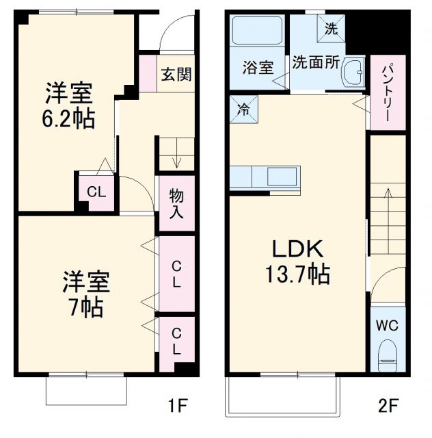 CLAIR新出山の間取り写真