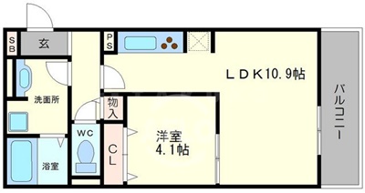 地下鉄千日前線 日本橋駅 徒歩9分 3階建 築13年の間取り写真