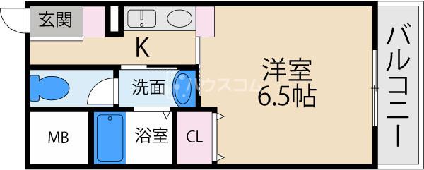 京阪本線 香里園駅 徒歩13分 3階建 築25年の間取り写真