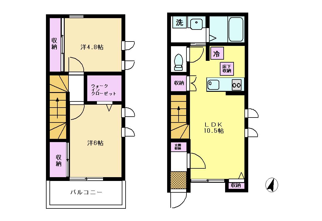西武新宿線 武蔵関駅 徒歩19分 2階建 築9年の間取り写真