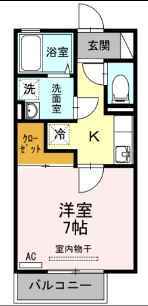 大竹市西栄のアパートの間取り