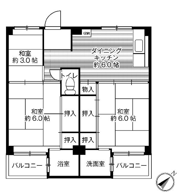 姫路市書写台のマンションの間取り