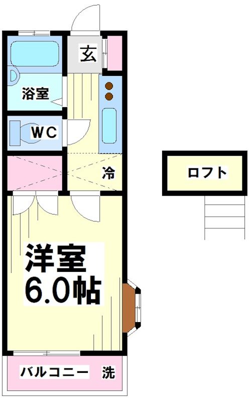 渋谷区笹塚のアパートの間取り