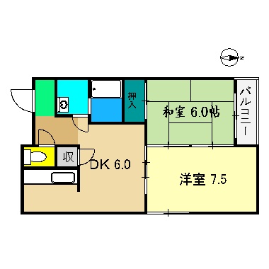 高知県高知市大津（マンション）の賃貸物件の間取り