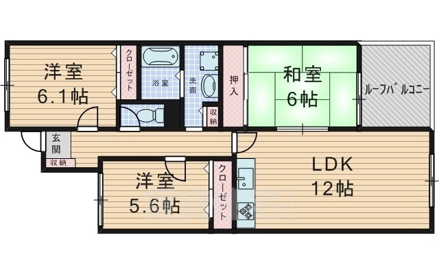 ティアラ豊中の間取り