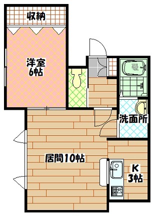 旭川市一条通のアパートの間取り