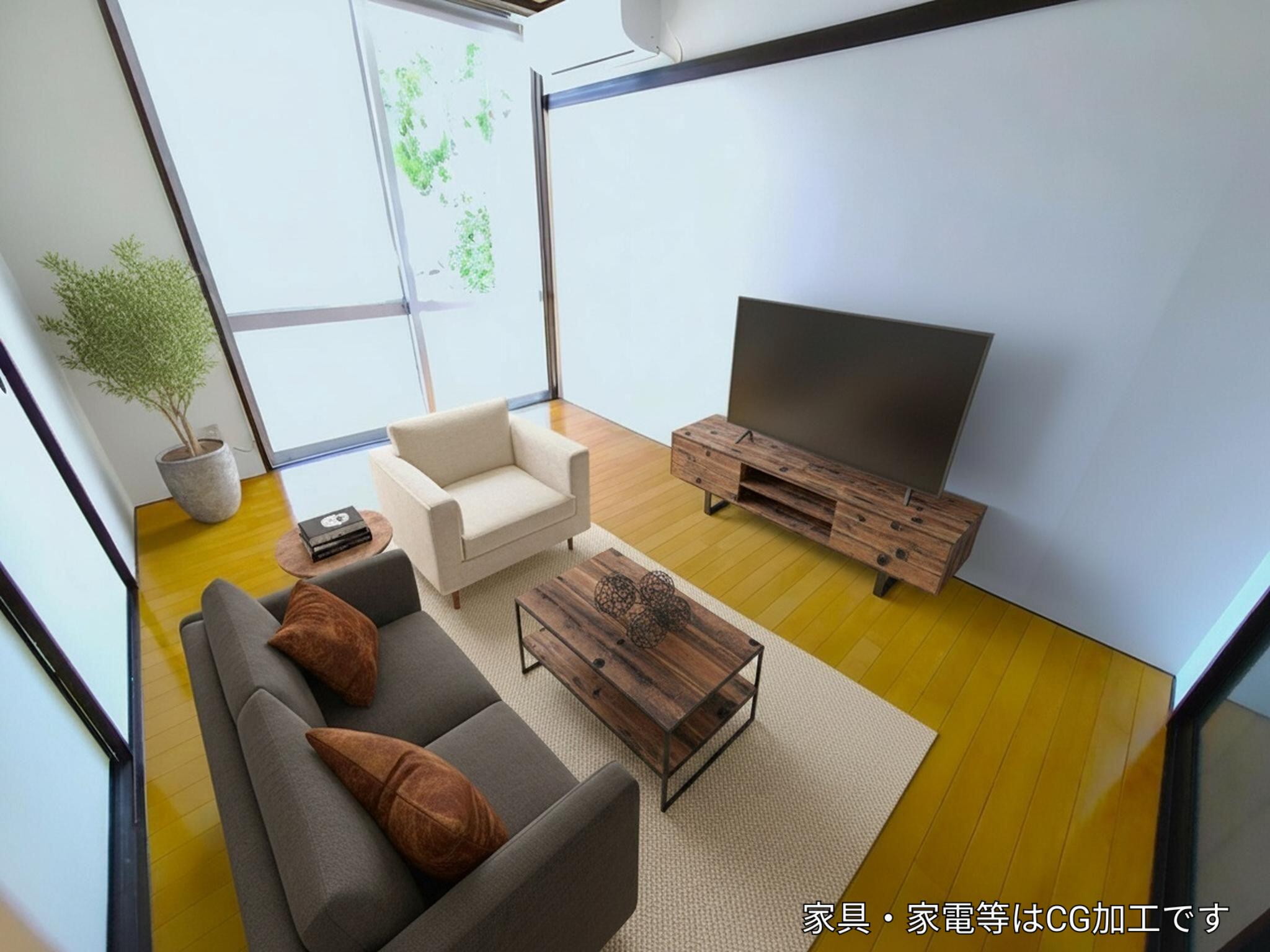 居室・リビング　西側洋室６帖　南向きで明るい陽！※家具家電はＣＧ