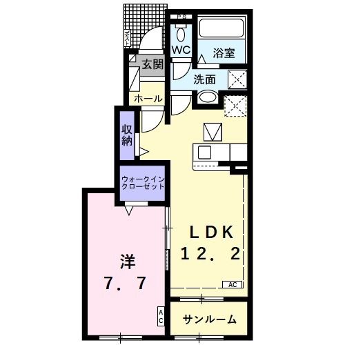 大垣市河間町のアパートの間取り