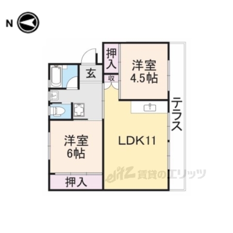 ビレッジハウス南小足第二２号棟の間取り