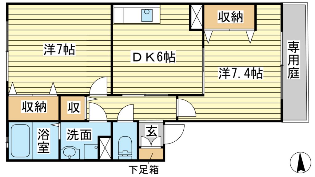 リヴェール磯浜 A棟の間取り