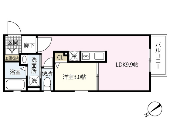 広島市東区矢賀のアパートの間取り