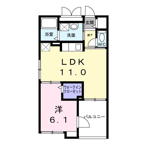 【調布市西つつじケ丘のアパートの間取り】