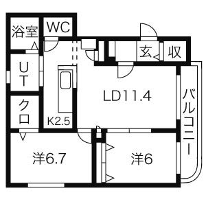 【ブリックス山の手の間取り】