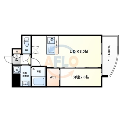 大阪市浪速区敷津西のマンションの間取り