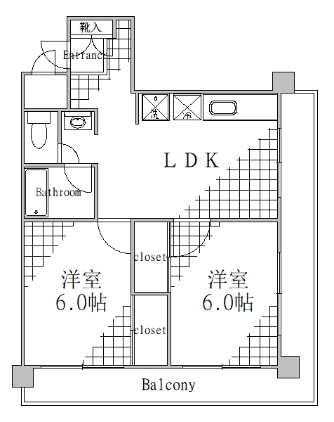 墨田区錦糸のマンションの間取り