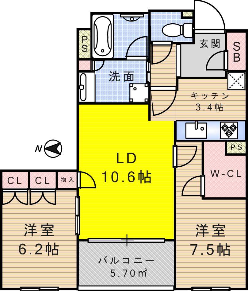 プレージア京都聖護院ノ邸の間取り