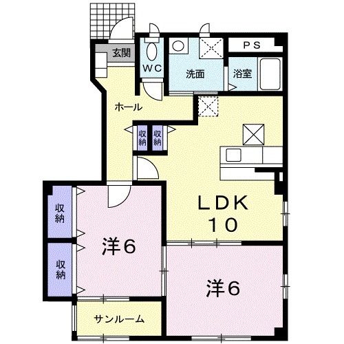 八戸市日計のアパートの間取り