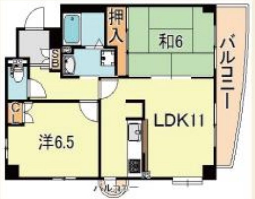 明石市大久保町ゆりのき通のマンションの間取り