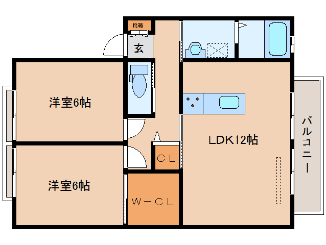 木津川市相楽台のアパートの間取り