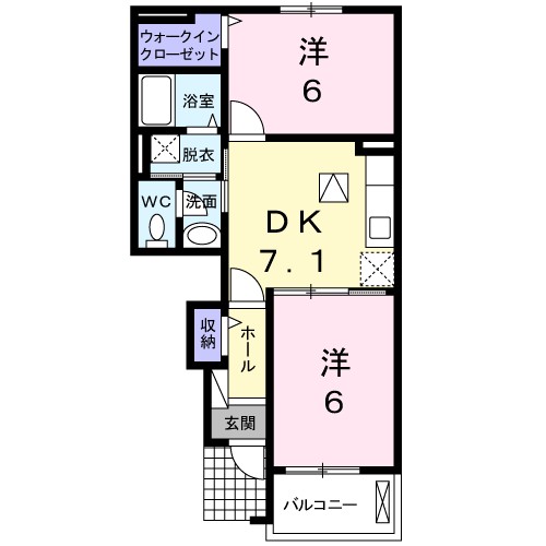 出雲市稲岡町のアパートの間取り