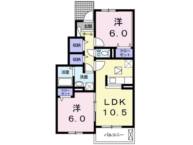 塩竈市字庚塚のアパートの間取り